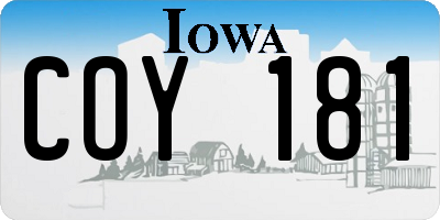 IA license plate COY181
