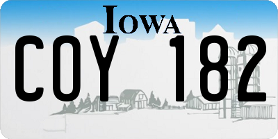 IA license plate COY182