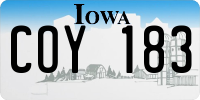 IA license plate COY183