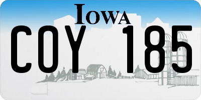 IA license plate COY185