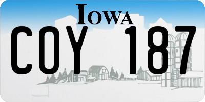 IA license plate COY187