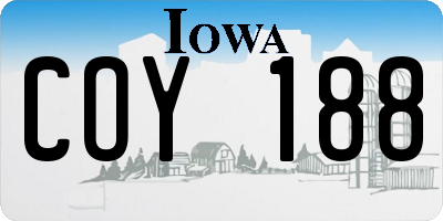 IA license plate COY188
