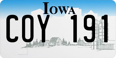 IA license plate COY191