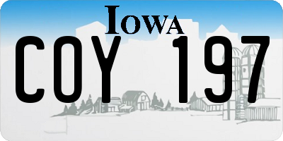 IA license plate COY197
