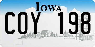 IA license plate COY198
