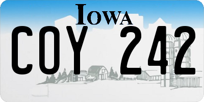IA license plate COY242