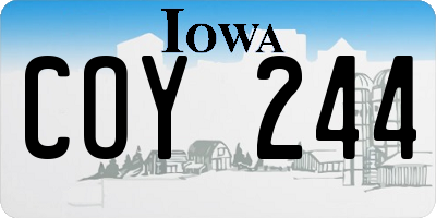 IA license plate COY244