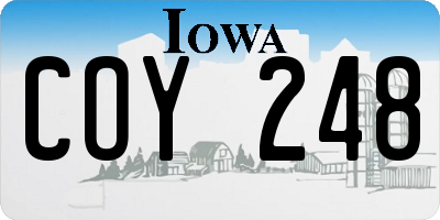 IA license plate COY248