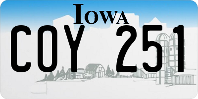 IA license plate COY251