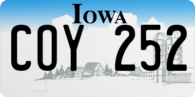 IA license plate COY252