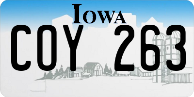 IA license plate COY263