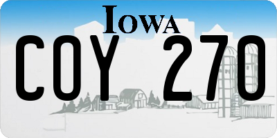 IA license plate COY270