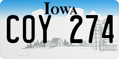 IA license plate COY274