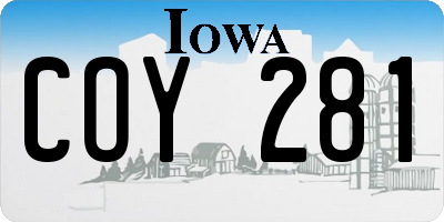 IA license plate COY281