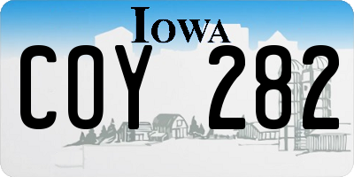 IA license plate COY282
