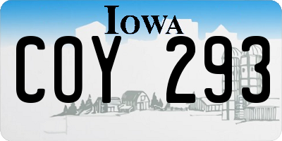 IA license plate COY293