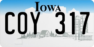 IA license plate COY317