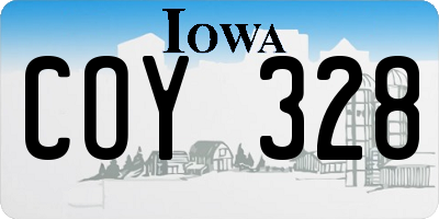 IA license plate COY328