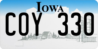 IA license plate COY330