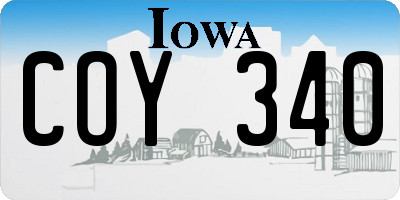 IA license plate COY340