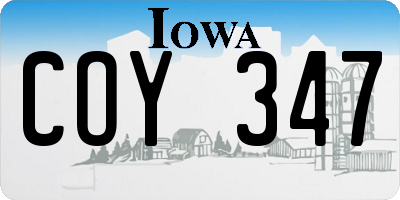 IA license plate COY347