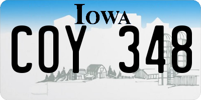 IA license plate COY348
