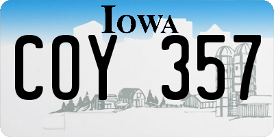 IA license plate COY357