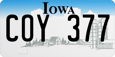 IA license plate COY377