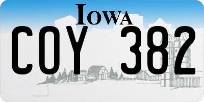 IA license plate COY382