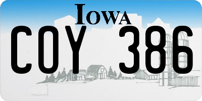IA license plate COY386