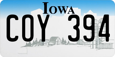 IA license plate COY394
