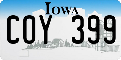IA license plate COY399