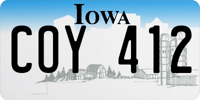 IA license plate COY412