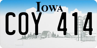 IA license plate COY414