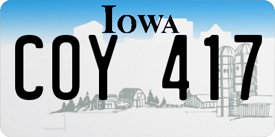 IA license plate COY417
