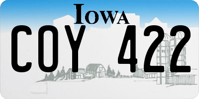 IA license plate COY422