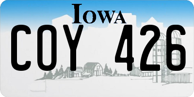 IA license plate COY426