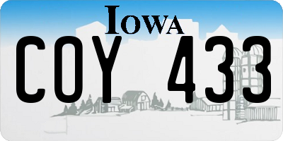 IA license plate COY433