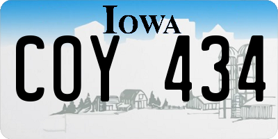 IA license plate COY434