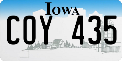 IA license plate COY435