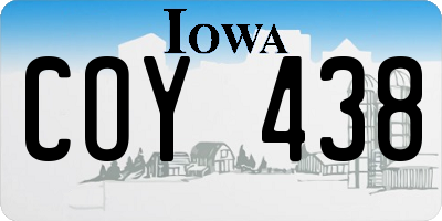 IA license plate COY438