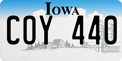 IA license plate COY440