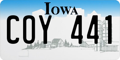IA license plate COY441