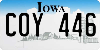 IA license plate COY446