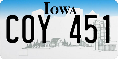 IA license plate COY451