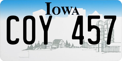 IA license plate COY457