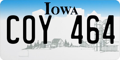 IA license plate COY464