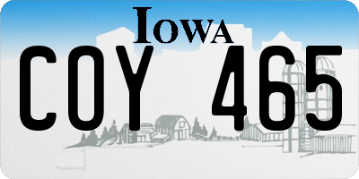 IA license plate COY465