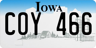 IA license plate COY466