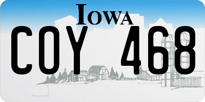 IA license plate COY468